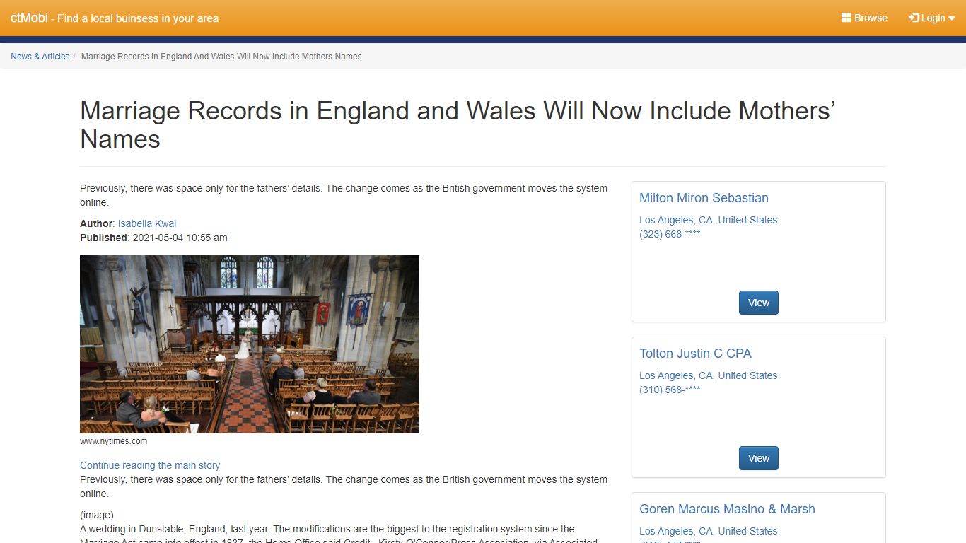 Marriage Records in England and Wales Will Now Include Mothers’ Names
